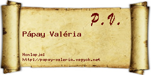 Pápay Valéria névjegykártya