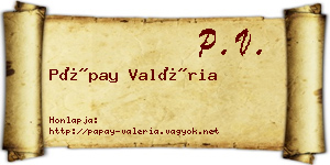 Pápay Valéria névjegykártya